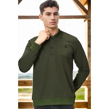 Pánské oblečení V4007 PÁNSKÁ MIKINA DEWBERRY - JEDNOBAREVNÁ KHAKI dewberry kaki 2667891