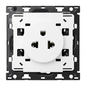 Elektrická zásuvka Simon 100 10000439-130 Zásuvka evropsko-americká (mechanismus, bez montážního rámečku) 15/16 A 127/250 V bílá