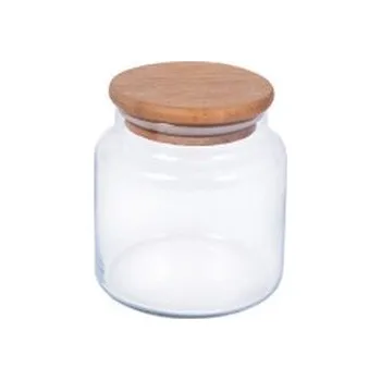 Dóza na potraviny Dóza 0,635l, d10x11 cm, sklo/bambus víko