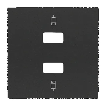 Elektrická zásuvka Simon 100 10001090-238 Kryt 2 násobné USB zásuvky černá matná