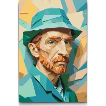 Malování podle čísel - Origami Vincent Van Gogh Velikost: 40x60cm, Rámování: Pouze srolované plátno