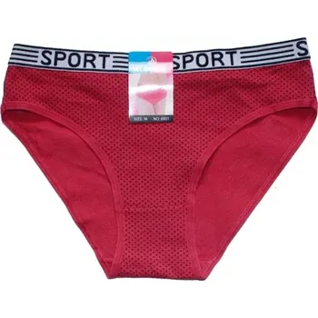 Dámské kalhotky bokové s puntíčky 8901 vínové