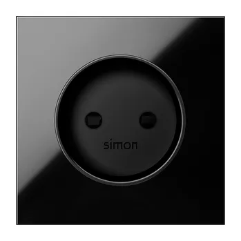 Elektrická zásuvka Simon 100 10000040-138 Kryt zásuvky bez uzemňovacího kolíku černá