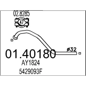 Výfuková trubka Výfuková trubka MTS 01.40180