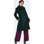 Kabáty Rockabilly z Voodoo Vixen - Faux Fur Trim Flare Coat - Ženy - zelená