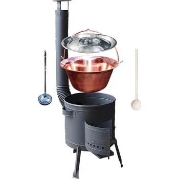 Kempingové nádobí Měděný kotlík 14 L + žáruvzdorná kotlina 36 PLUS 600