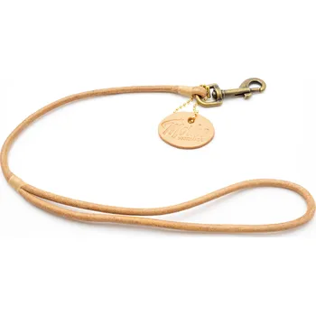 Vodítko pro psa Morko Výstavní vodítko s poutkem, kulatá přírodní kůže 5 mm, karabina staromosaz cm: 40 cm