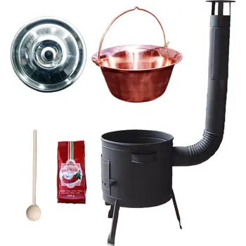 Kempingové nádobí Měděný kotlík 20 L (1,2 mm) + silnostěnná (1,5 mm) žáruvzdorná kotlina BALKY STRONG 42 PLUS 600