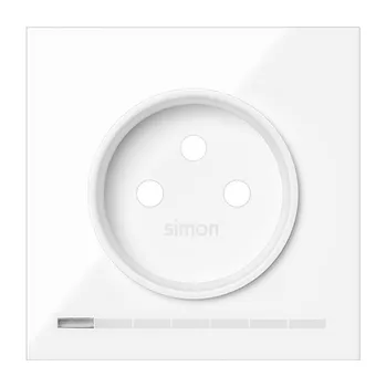 vypínač Simon 100 10002042-130 Kryt zásuvky iO, s uzemněním bílá