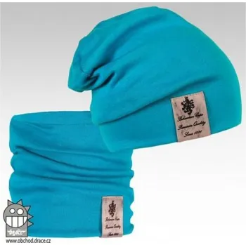 Čepice Dráče Dětský bavlněný set Pastels Double Set 09 - tyrkysová, 54-56