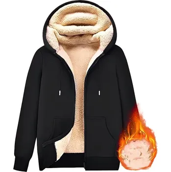 Pánský svetr Zimní unisex svetr s kožešinovou podšívkou Velikost: XL, Barva (Varianta): Černá