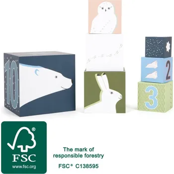 Dřevěná hračka Small Foot Stohovací kostky "Arctic"