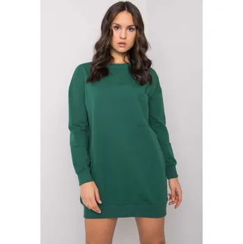 Dámské šaty RUE PARIS Mikinové šaty Hanely tmavě zelené Velikost: L
