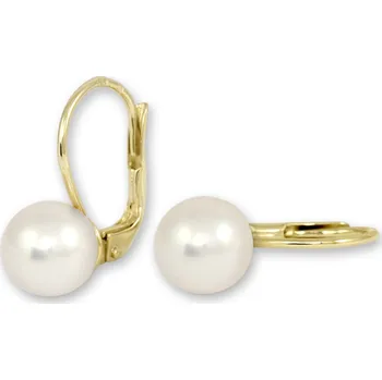 Náušnice Soliter Něžné zlaté náušnice s pravými perlami 745 235 001 00397 0000000 + 2 měsíce na vrácení zboží