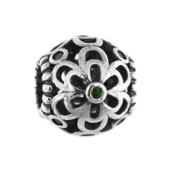 Přívěsek Stříbrný navlékací přívěsek s kytičkami