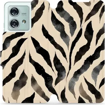 Pouzdro na mobilní telefon Flipové pouzdro Mobiwear - Motorola Edge 40 Neo - VA53S Zebří (Knížkové flip pouzdro, obal, kryt na mobil Motorola Edge 40 Neo - VA53S Zebří, materiál Umělá kůže + TPU - ochrana 360°, stojánek, silikonová vanička, magnetické zavírání)