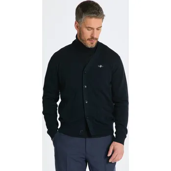 Pánské oblečení SVETR GANT CLASSIC COTTON V-CARDIGAN EVENING BLUE