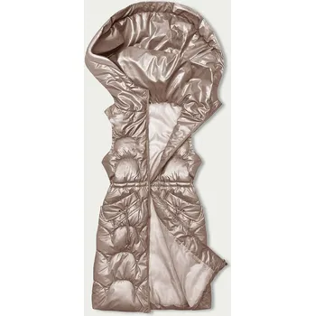 Dámská vesta Růžová péřová vesta s kapucí pro ženy, odstíny růžové XL (42) i392_22418-53