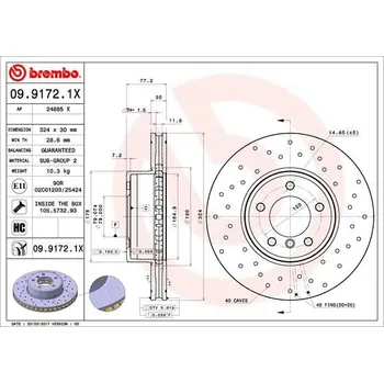 Brzdový kotouč Brembo 09.9172.1X