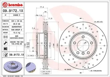 Brzdový kotouč Brembo 09.9172.1X