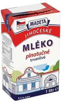 Mléko Madeta Jihočeské mléko plnotučné trvanlivé 1 l