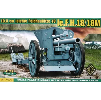 Plastikový model ACE 1/72 German 105mm FH 18 Field Howitzer (re-edit.)