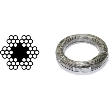 Lano MTR Lano ocelové DIN 3055 (6×7M-FC) svazek Varianta: Lano ocelové DIN 3055 (6×7M-FC) svazek 1,5mm Zn