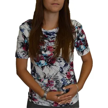 Dámská halenka Halenka Ina bílá s květy střih voda Velikost Ina: 46