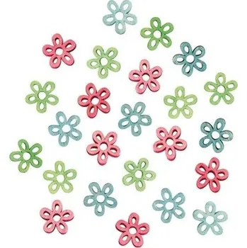 Dřevěné květy 2 cm, 24 ks 3923