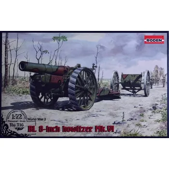 Plastikový model Roden 1/72 BL 8-inch Howitzer Mark VI