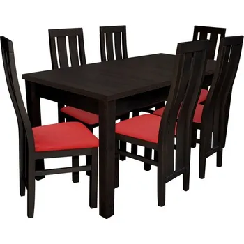 Jídelní set Jídelní set pro 6 osob RK023, Barva dřeva: wenge, Potah: Casablanca 2304 MIRJAN 5902928433388
