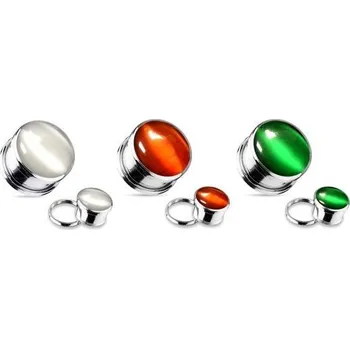 Piercing Plug chirurgická ocel Cats eye HWPS92