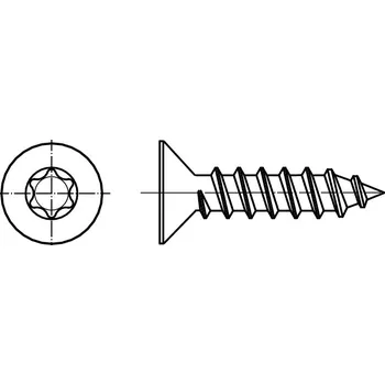 Šroub PROFISTYL DIN 7982C šroub do plechu se zápustnou hlavou TORX (ostrá špička) pozink Varianta: DIN 7982C šroub do plechu zápustná hlava TORX ZnB 2,9x13