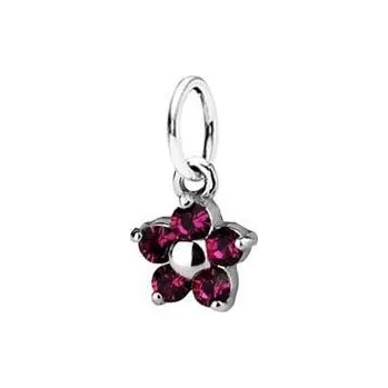 Přívěsek Dětský přívěsek kytička, Crystals from SWAROVSKI, barva: Fuchsia