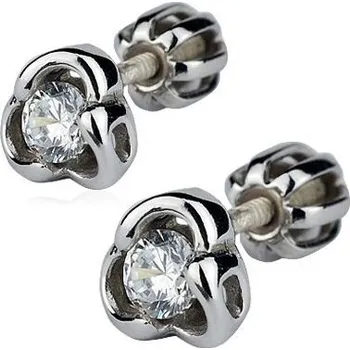 Náušnice Stříbrné náušnice šroubovací - zirkon