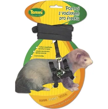 Tommi Postroj s vodítkem pro fretku 120 cm černý postroj pro malé zvíře Tommi Postroj s vodítkem pro fretku 120 cm černý