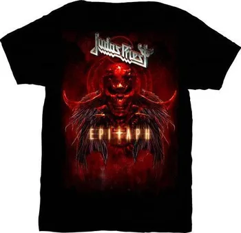 Pánské tričko Rock off Judas Priest Epitaph Red Horns Mens T Shirt XL