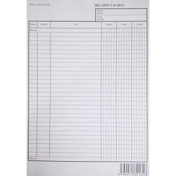 Skladová karta A5, volné listy RVM 20060006