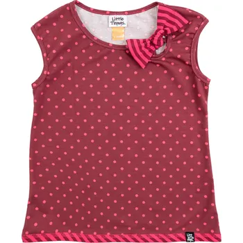 Dámská tunika vínová puntíkatá tunika s mašlí