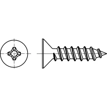 Šroub PROFISTYL DIN 7982C šroub do plechu se zápustnou hlavou PHILLIPS (ostrá špička) pozink Varianta: DIN 7982C šroub do plechu zápustná hlava křížová drážka ZnB 2,9x9,5