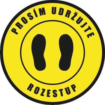 Výstražná páska Podlahové značení 30 cm - "Prosím udržujte rozestup"