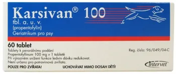 Lék pro psa a kočku Intervet Karsivan 100 mg 60 tbl.