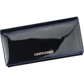 Peněženka Lesklá hladká tmavěmodrá kožená peněženka Gregorio SH-106 + RFID