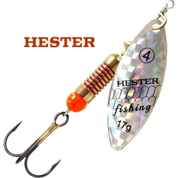 Umělá nástraha Hester Fishing rotační třpytka Willow Silver Holo Scales velikost: 4/17 g