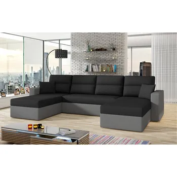 Sedací souprava Rozkládací rohová sedačka ANDREJ U černá / šedá