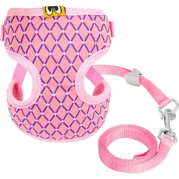 Vojenské psí známky Růžový postrojek pro kočku/psa vel. S