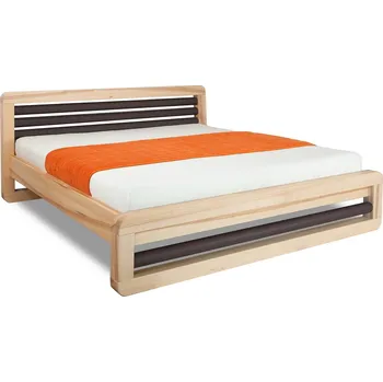 Postel Krajča Manželská postel z masivu Claros 200 x 200 cm (jasan) Povrchová úprava dřeva: Bez nátěru, Druh dřeva: Jasan, Barva čalounění: Šedá