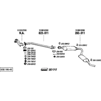 Výfuková trubka výfuková trubka střední Bosal 823-011