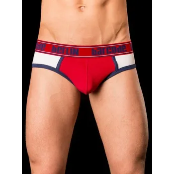 Pánské erotické prádlo Slipy Barcode Berlin Brixton bílo-červeno-modré M, pánské bavlněné slipy