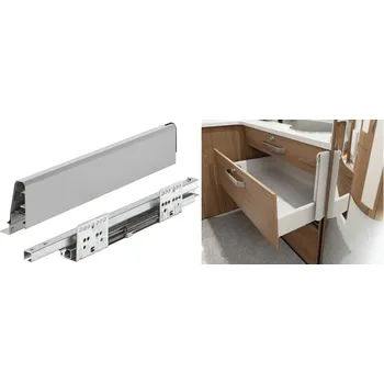 Nábytkové kování Häfele Matrix Box S35 šedý, výška 84 mm délka 500 mm